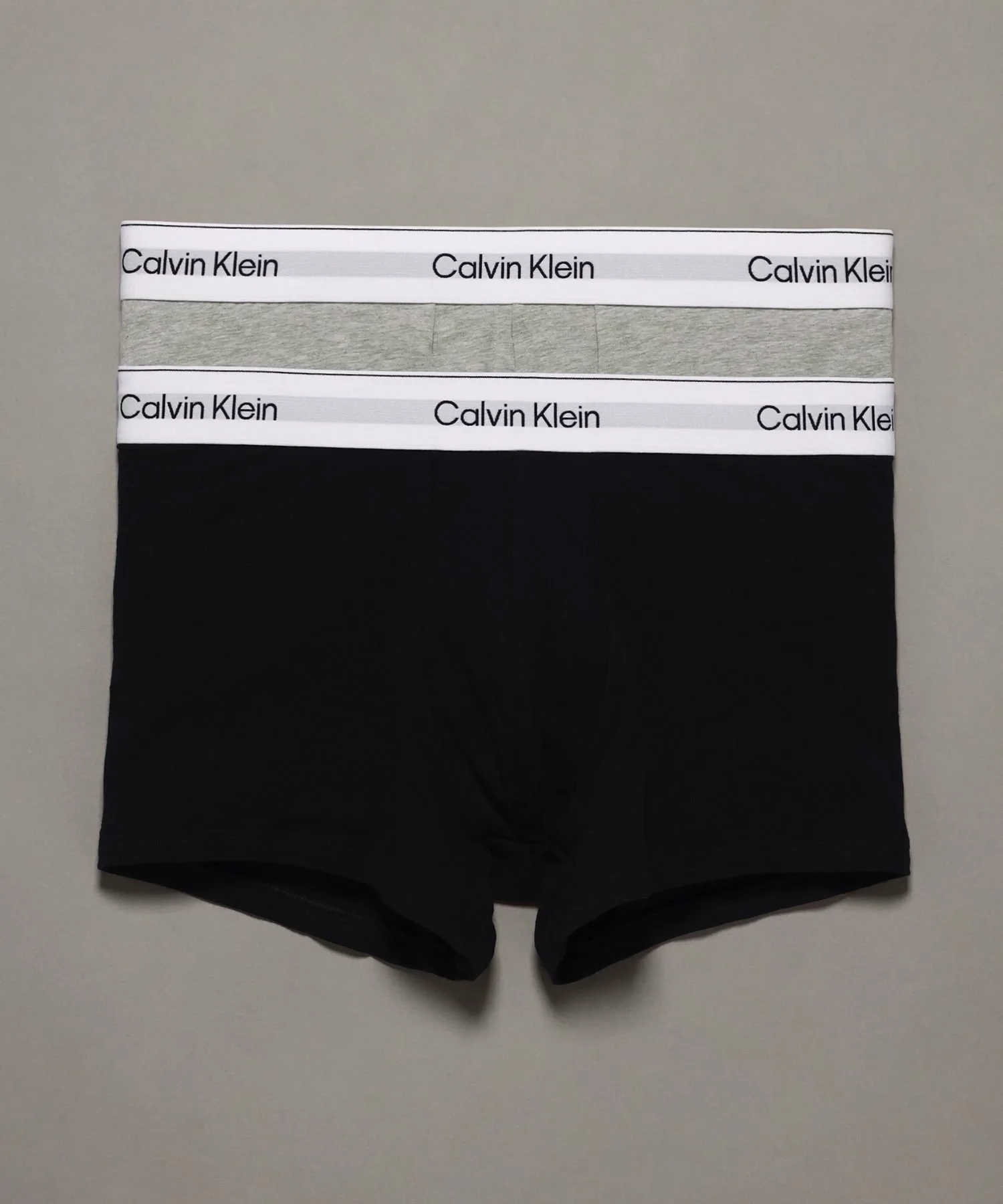 Официальный магазин Боксеры Calvin Klein Icon из эластичного хлопка, комплект из 2 штук, Calvin Klein NB4391 Как на Чон Куке, Grey Heather / Black