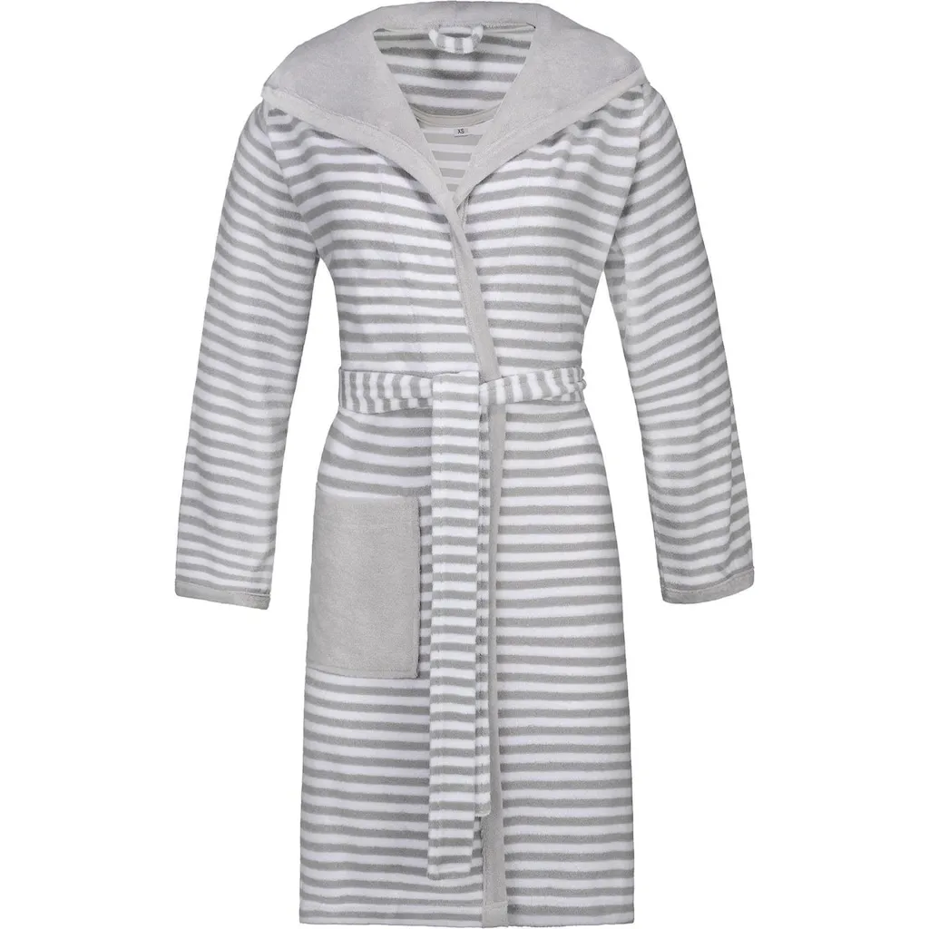 

Женский халат Полосатый с капюшоном, идеально для сауны и спа, отельный халат, утренний халат с поясом, 1 шт., с капюшоном, в полоску Esprit, Stone