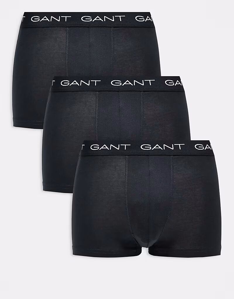 

GANT, 3 пары боксеров с логотипом на поясе, черного цвета