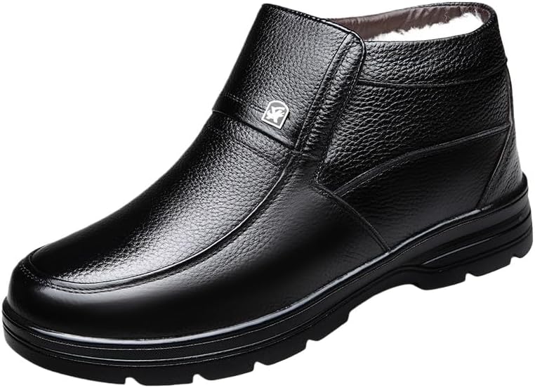 

Зимние теплые и толстые ботинки FmShi большого размера для мужчин - противоскользящие, прочные, удобные и подходят к различной повседневной одежде, черный