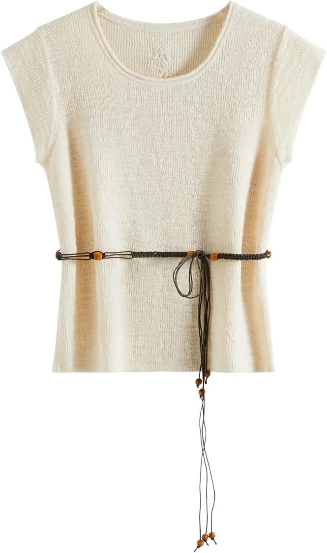 

Женский топ с кружевной отделкой и круглым вырезом