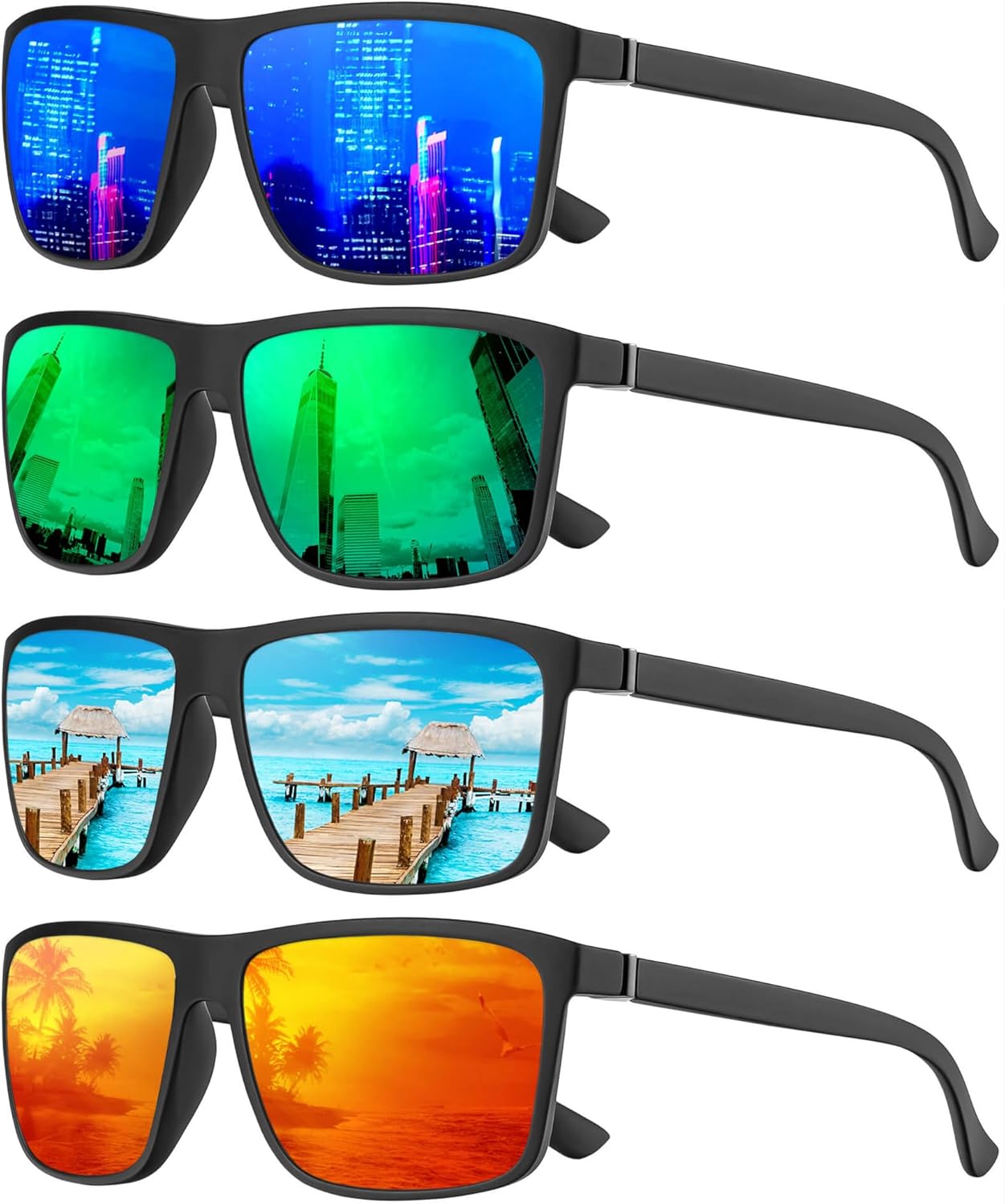 

Солнцезащитные очки KALIYADI Polarized Mens Sun-Glasses Sunglasses-Men: классические солнцезащитные очки с защитой от УФ-излучения для рыбалки, вождения, гольфа, Red/Ice Blue/Green/Dark Blue