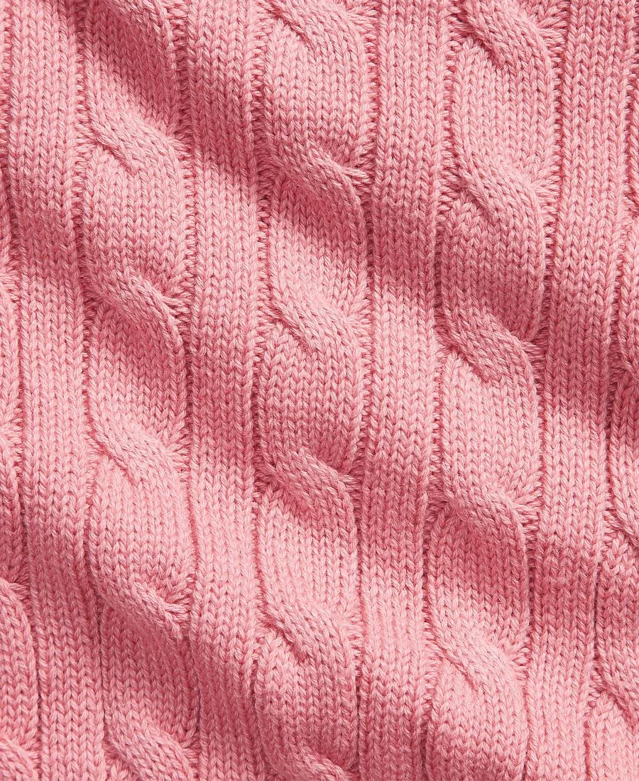 Детский свитер для мальчиков с круглым вырезом и косами Polo Ralph Lauren, desert розовый — фото 2