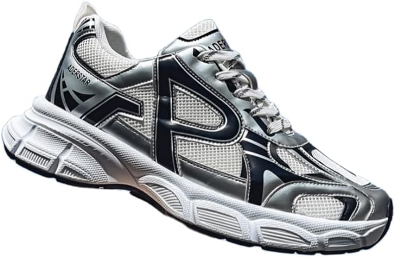 

Мужские стильные кроссовки - дышащая сетка, удобная ткань, минималистичный дизайн для повседневной носки на свежем воздухе и бега, шнуровка, резиновая подошва Hoalox, серый