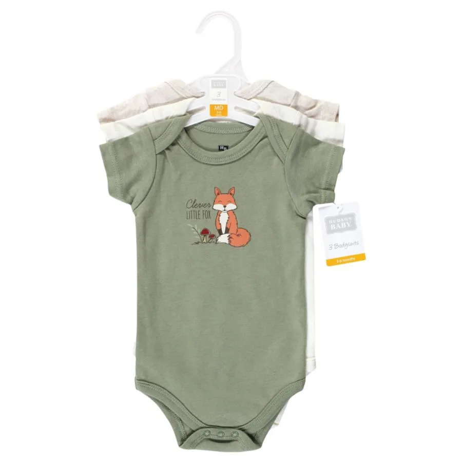 Комплект из трех мягких хлопковых боди Hudson Baby, Forest Fox — фото 4