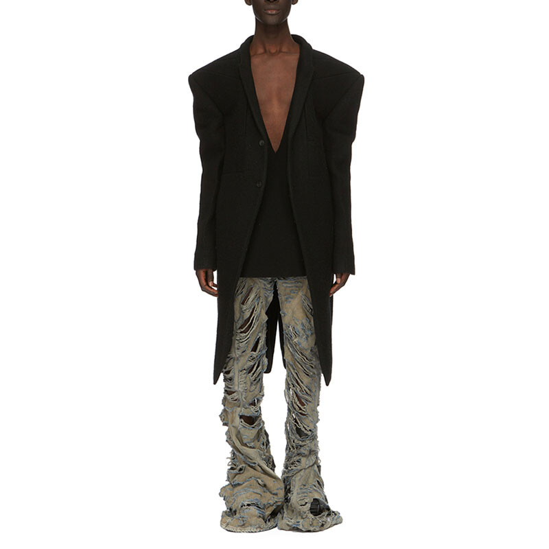 Джинсы мужские жемчужно-серые Rick Owens, серый — фото 2