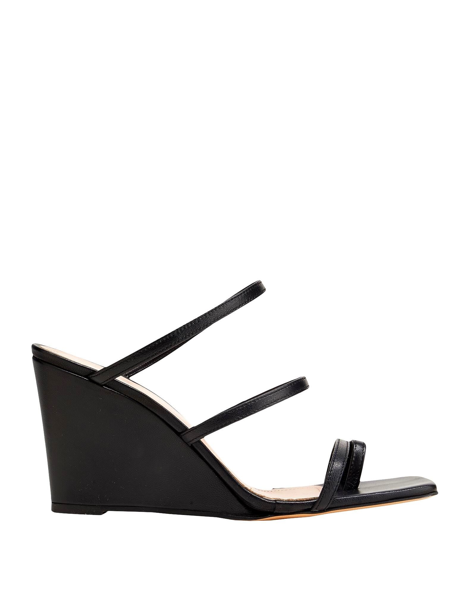 Босоножки Leather Wedge Sandals 8 By Yoox, черный