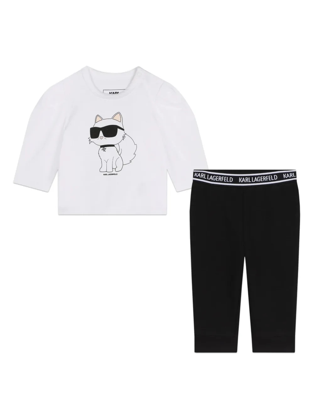 

Комплект из футболки и легинсов KARL LAGERFELD KIDS, белый