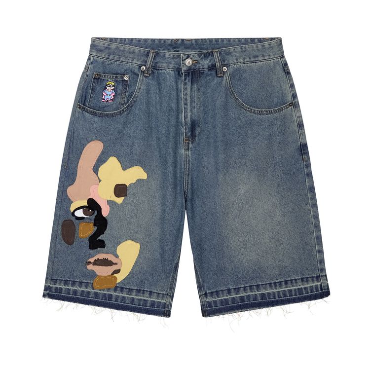 

Шорты KidSuper Face Patchwork Baggy Shorts 'Light Wash', синий