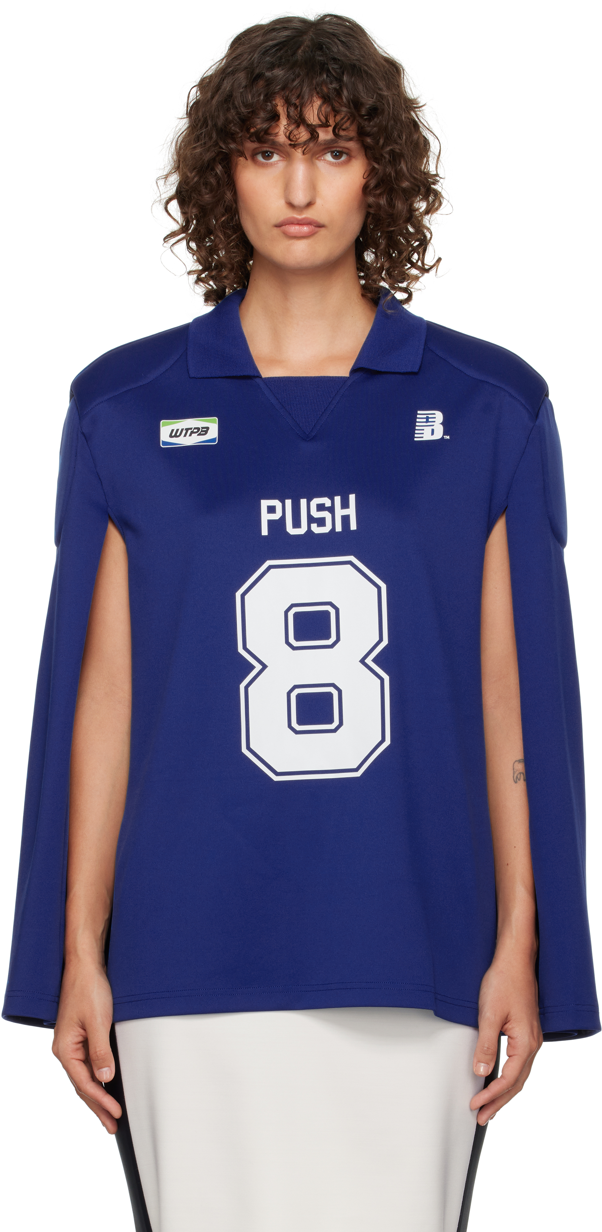 

Поло из джерси в стиле «кейп» Pushbutton, синий