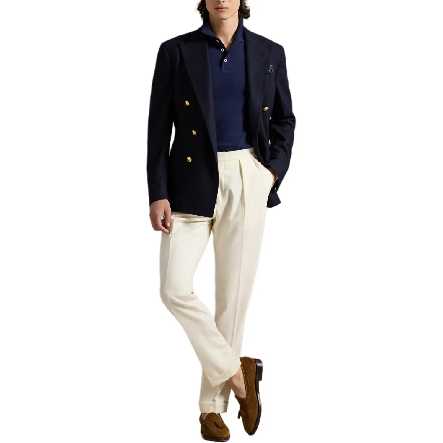Свободная поло Slim Fit Polo Ralph Lauren, Marine — фото 3