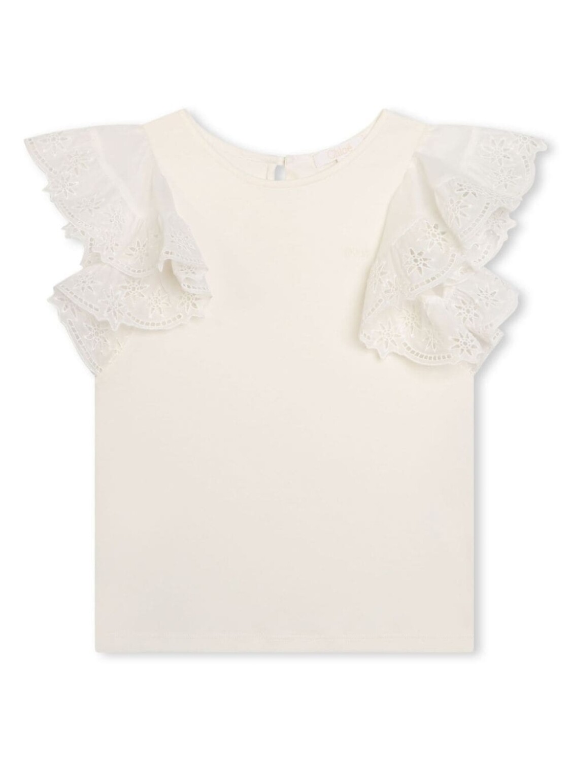 

Chloé Kids блузка из органического хлопка с оборками, белый