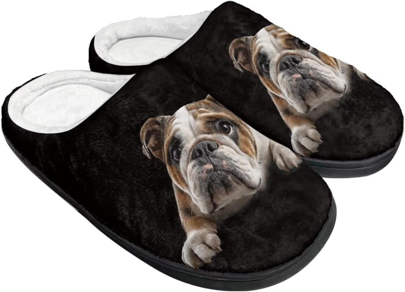 

Теплые плюшевые тапочки из фланели, уютные домашние тапочки для женщин и мужчин с противоскользящей подошвой Wanzuoeng, черный/коричневый