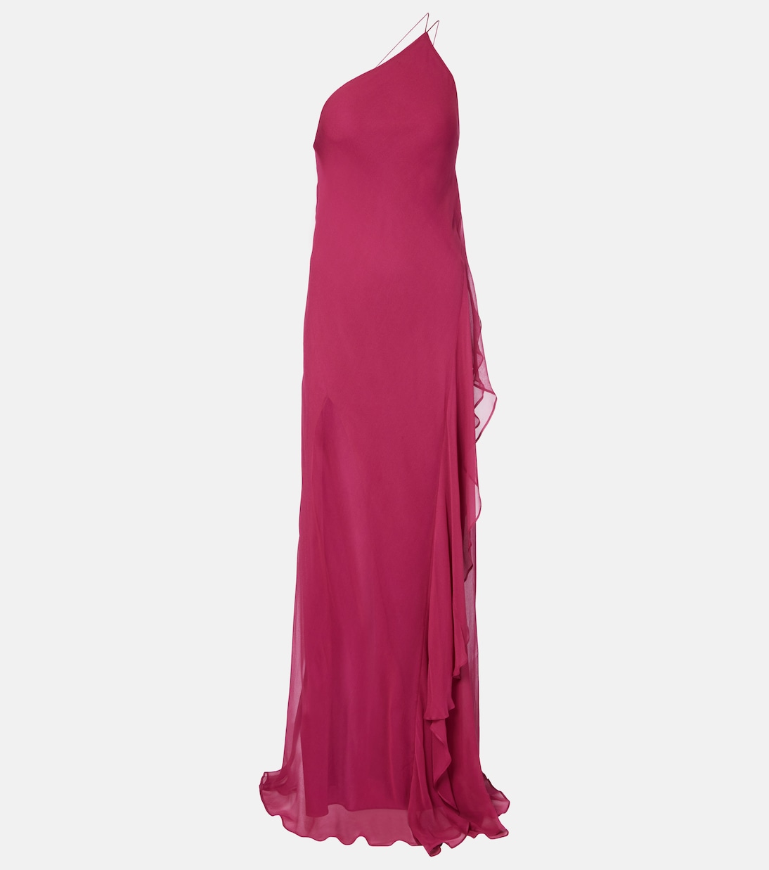 

Шелковое платье на одно плечо с оборками The Sei, Sakura