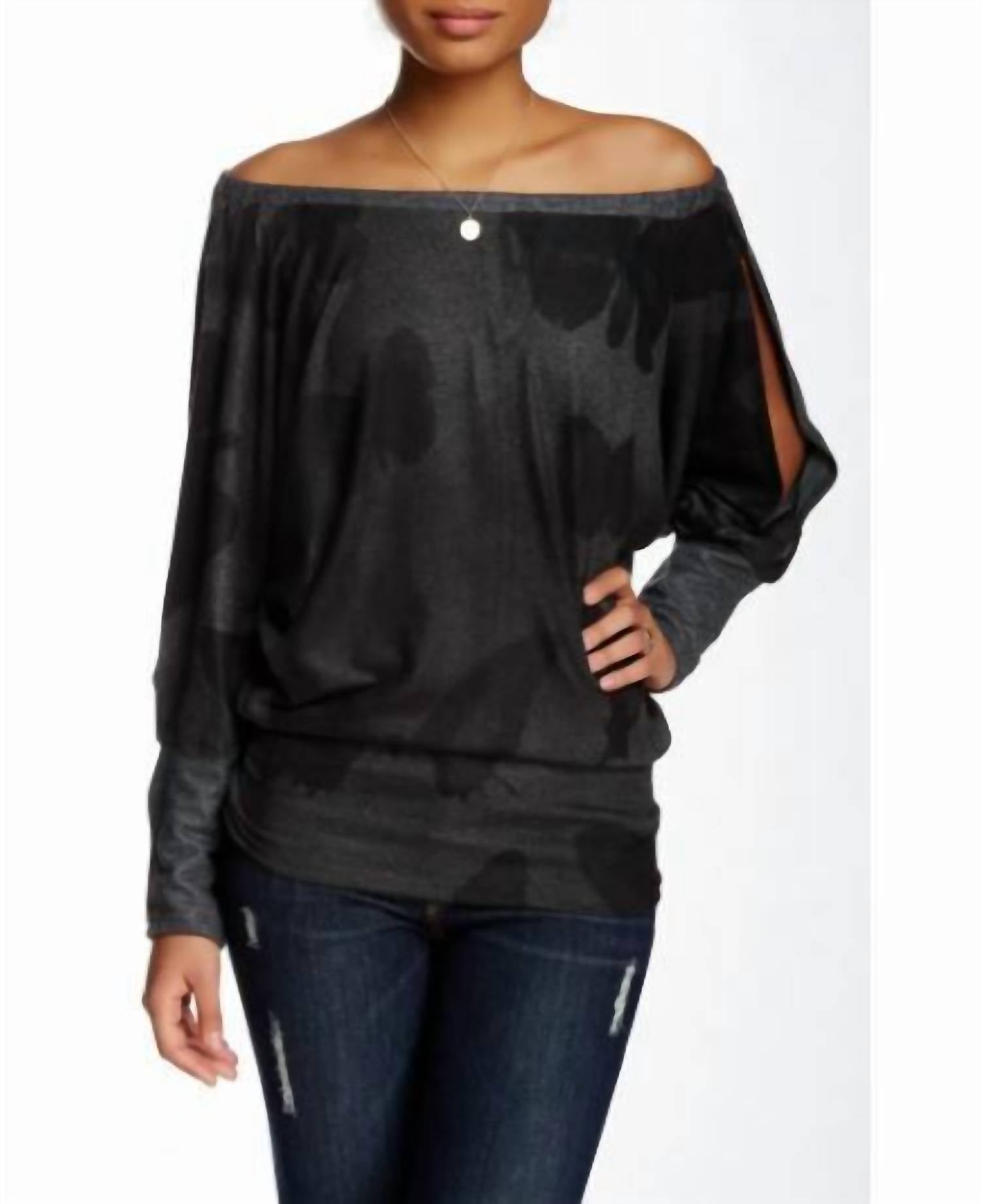 

Свитер Dolman с открытыми плечами, серый Go Couture