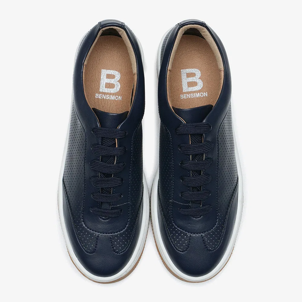 Мужские низкие винтажные кеды Limited Baskets тёмно-синие от Bensimon — фото 3