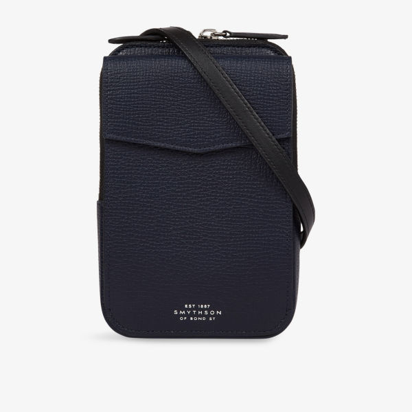 

Кожаная поясная сумка Ludlow через плечо Smythson, синий