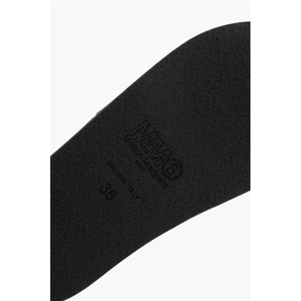 Слайды MM6 однотонные с тисненым логотипом Maison Margiela, Black — фото 4