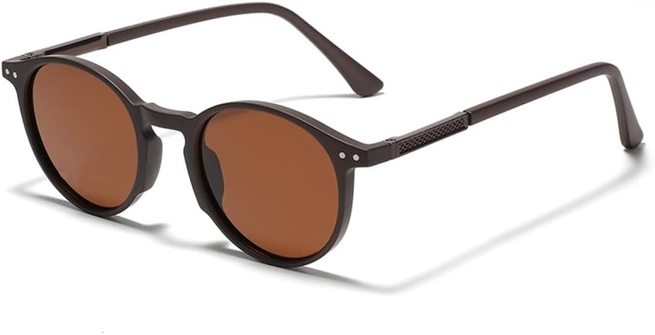 

круглые солнцезащитные очки для мужчин, для вождения, из ацетата, унисекс, поляризованные солнцезащитные очки, ретро, ​​для женщин, коричневые, серые, унисекс WNCKSQ, Brown