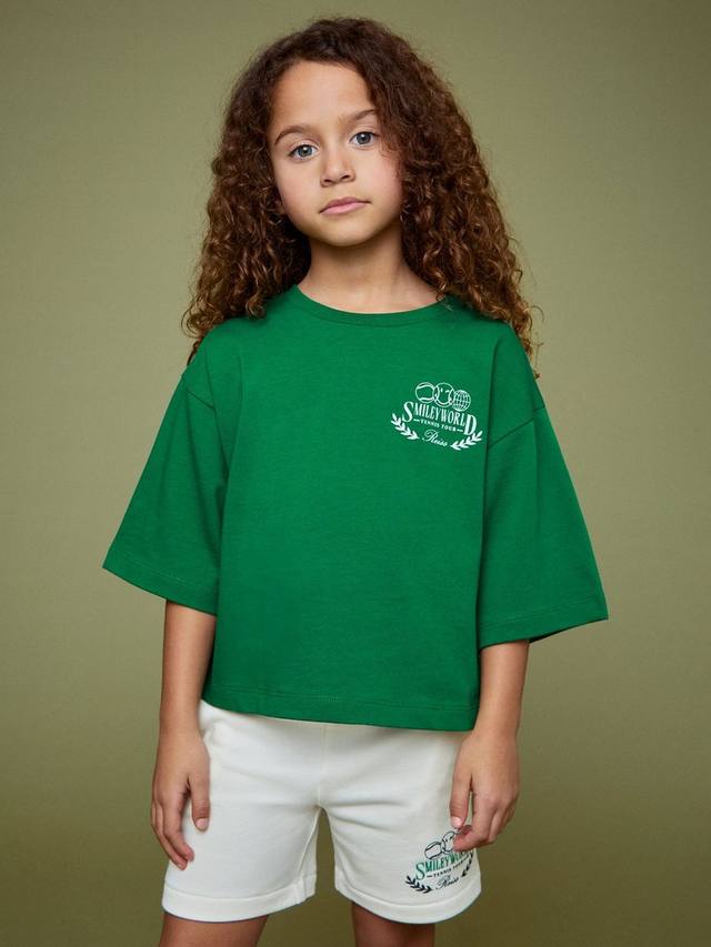 Детская футболка Boxy с улыбкой Aster Reiss, Green — фото 4