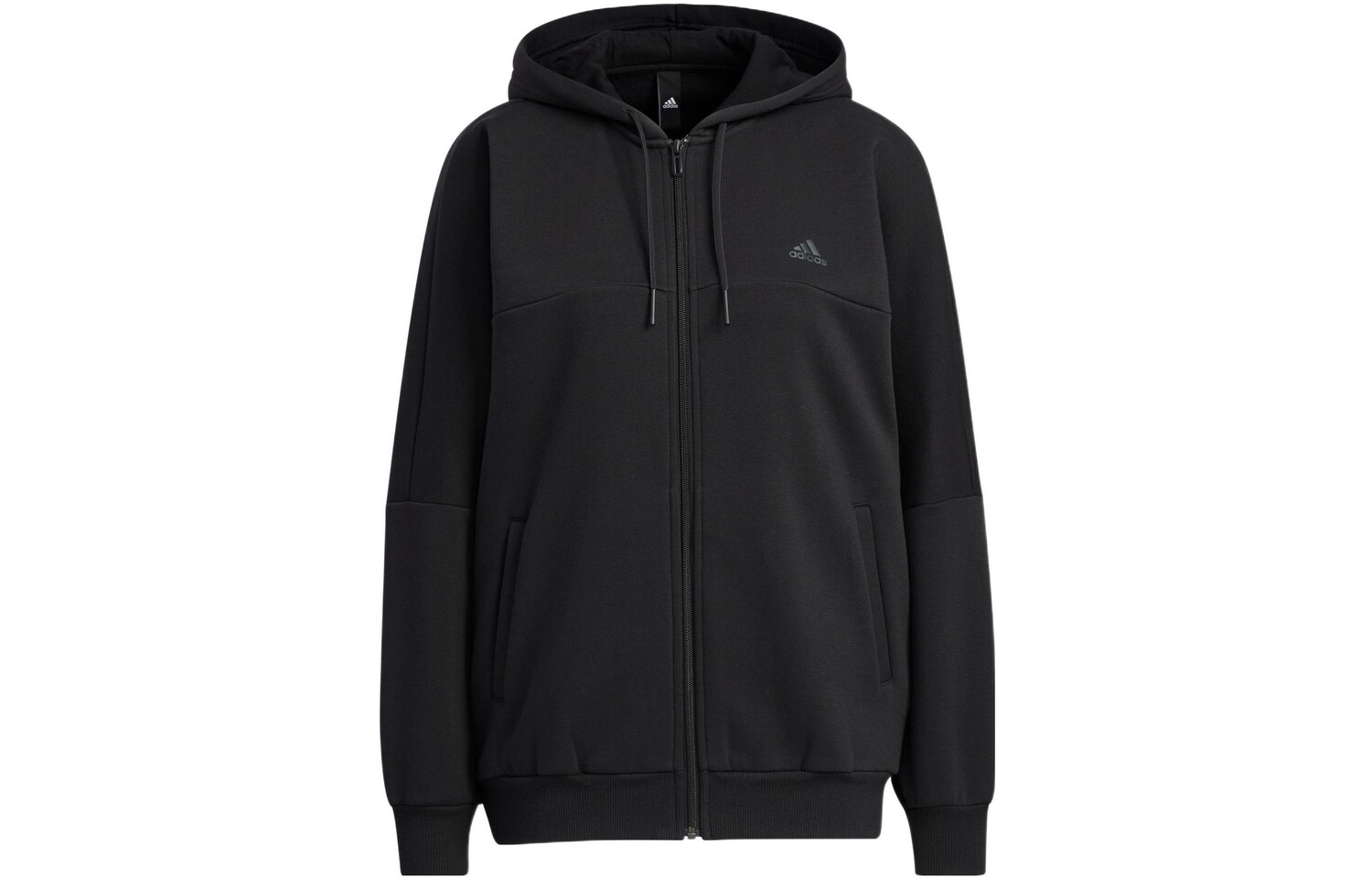 

Толстовка с капюшоном Wording Oversize Fit Full Zip с флисом, черная Adidas