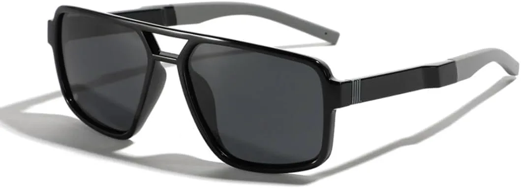 

Ретро-модные панк-солнцезащитные очки с поляризацией для женщин и мужчин, классические винтажные очки-маски UV400 для активного отдыха SZVVBKK, Glossy Black