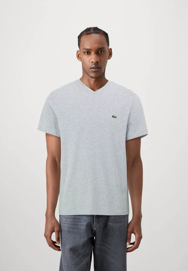 Футболка Lacoste V-образный вырез, Меланж, серебро