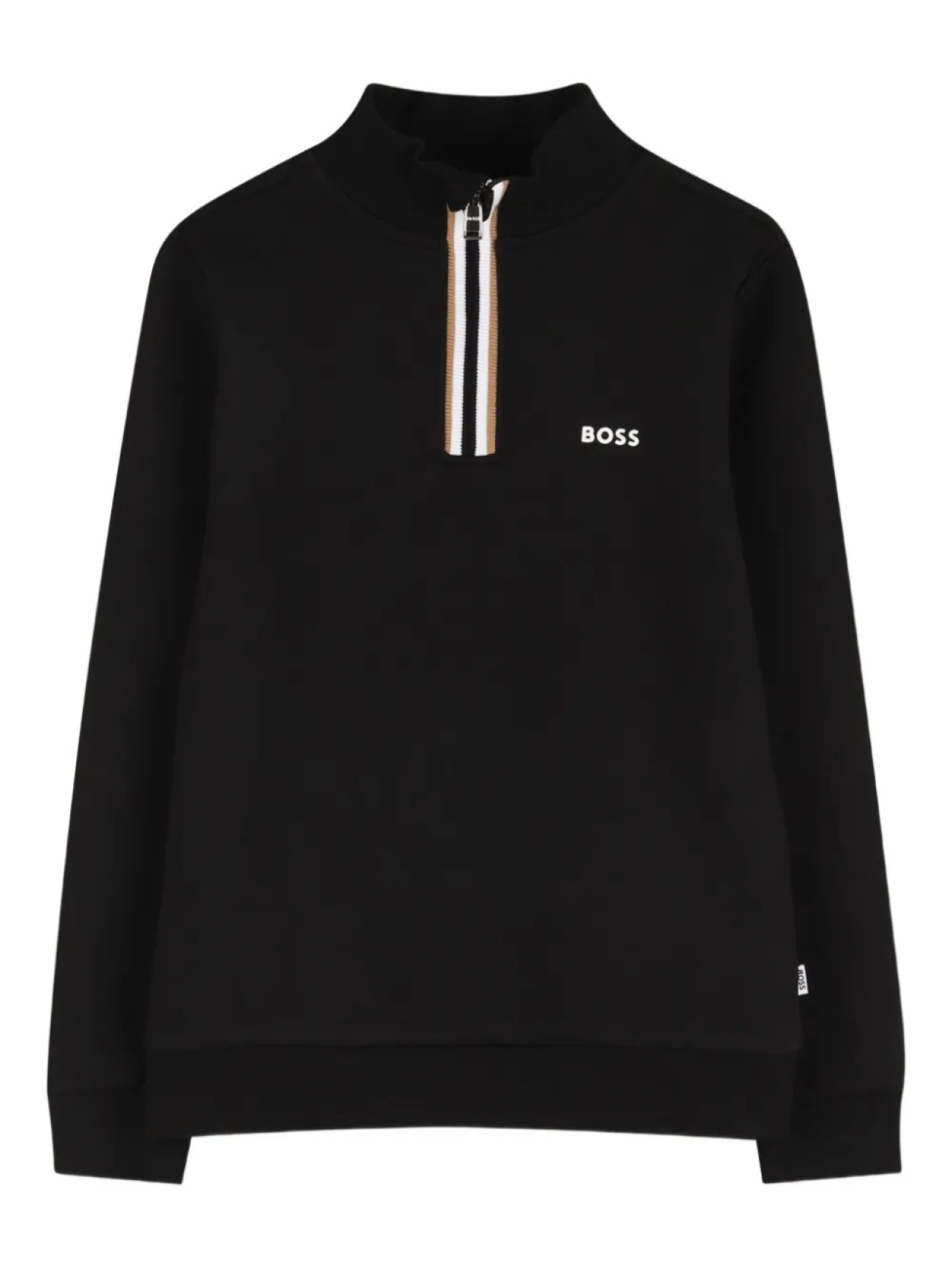 

BOSS Kidswear толстовка с воротником на молнии и логотипом, черный