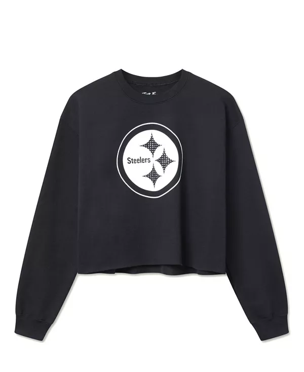 

Женская футболка с флисовой отделкой в стиле НФЛ Питтсбург Стилерс Junk Food Clothing, черный