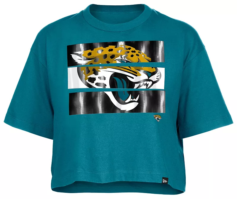 

Женская футболка New Era с вставками Jacksonville Jaguars бирюзового цвета