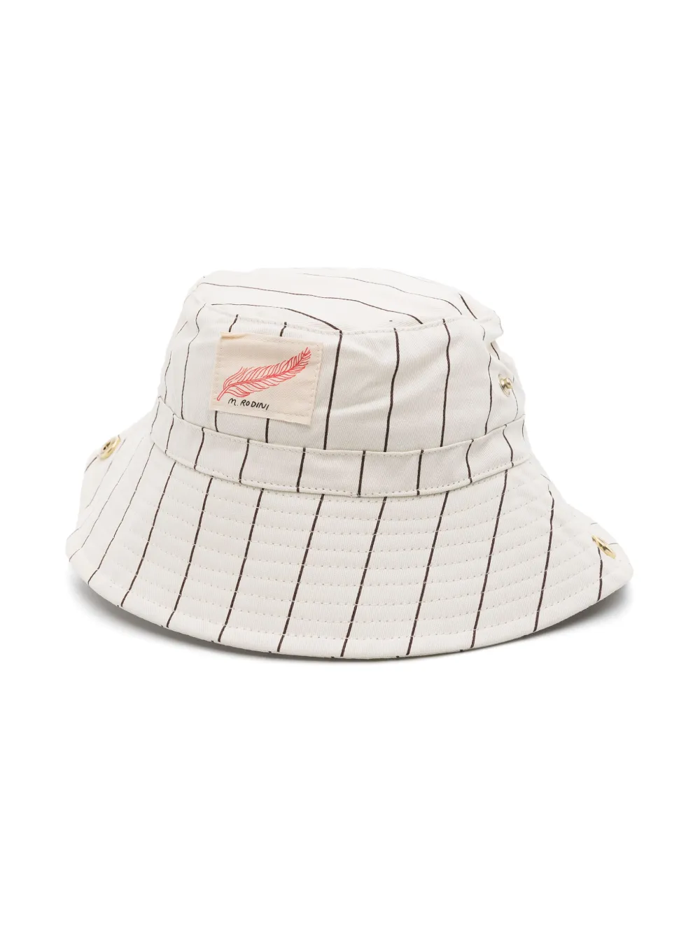 

Панама в полоску с нашивкой Feather Mini Rodini, нейтральный