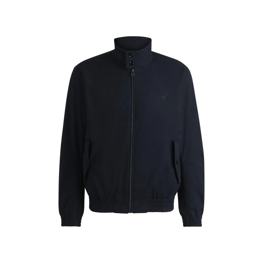 Мужская куртка Double B Monogram из смесового хлопка тёмно-синего цвета от Boss — фото 3