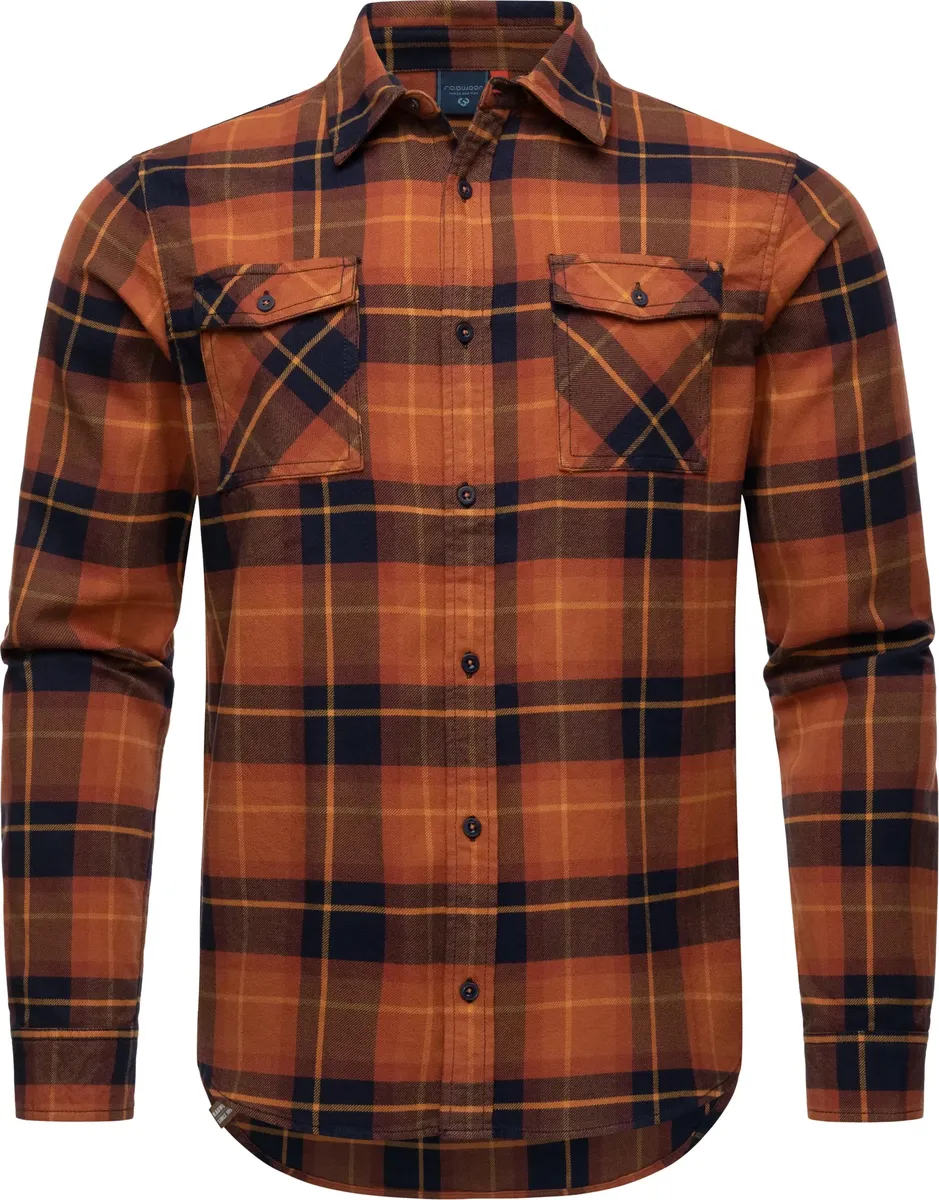 

Рубашка в клетку Ragwear "Checki", стильная мужская рубашка-лесоруб, коричневый