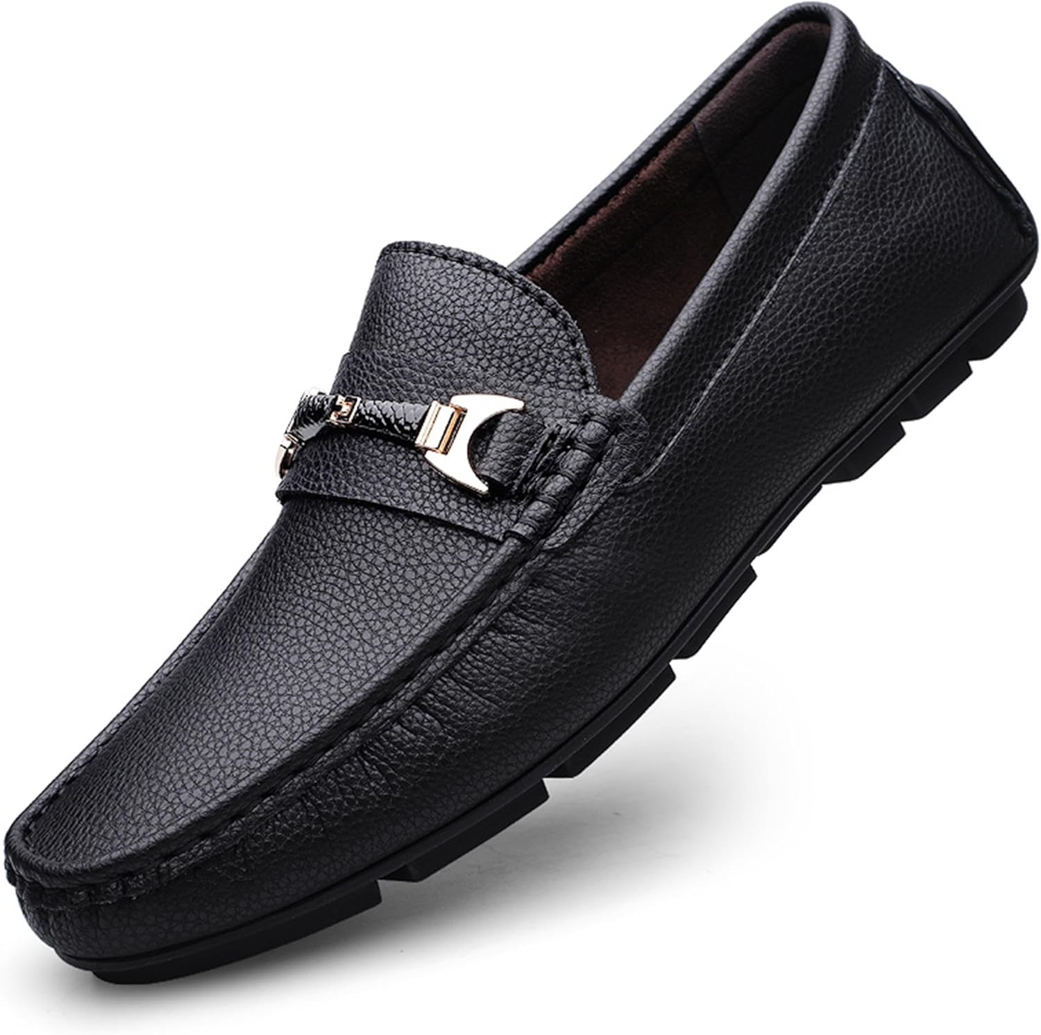 

Мужские кожаные мокасины-слипоны для вождения с отделкой под пенни Laximu, черный