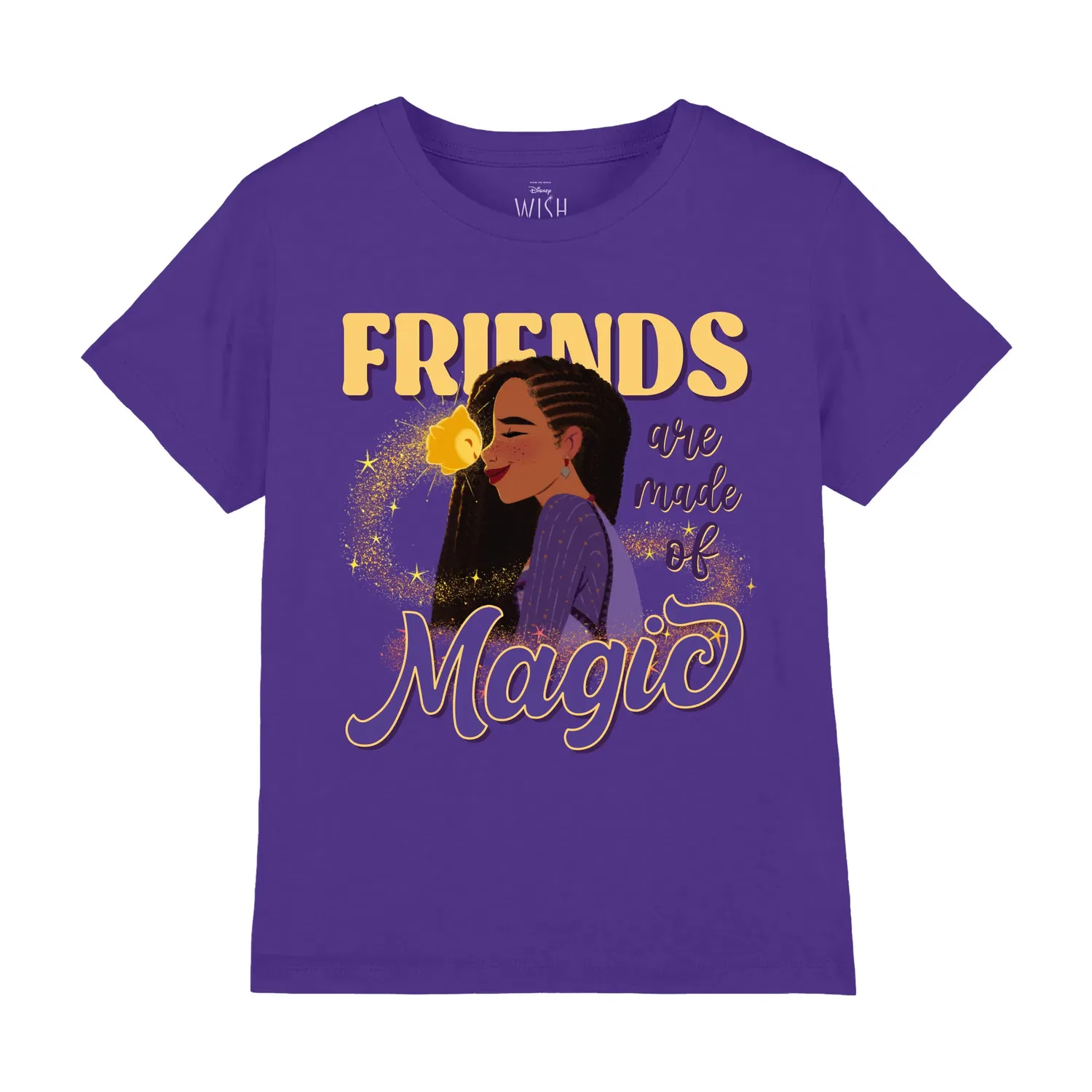Футболка детская с принтом Disney Wish Friends Are Magic, фиолетовый
