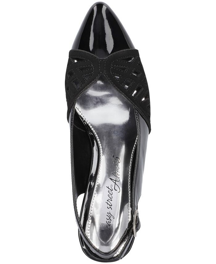 Женские туфли-лодочки с открытой пяткой с пряжкой Bizzy Easy Street, цвет Black Patent — фото 4