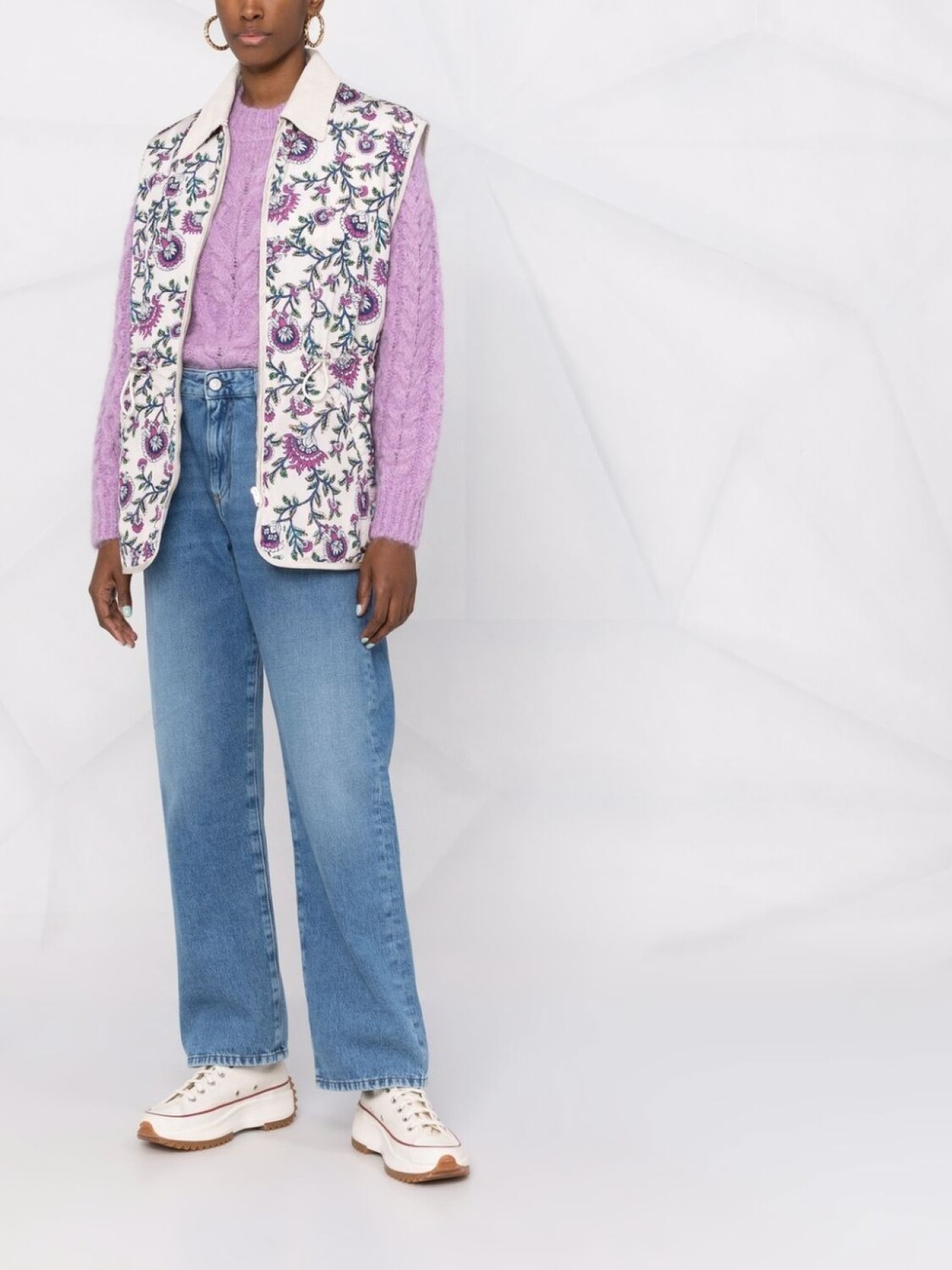 ISABEL MARANT жилет с цветочным принтом, нейтральный цвет — фото 2