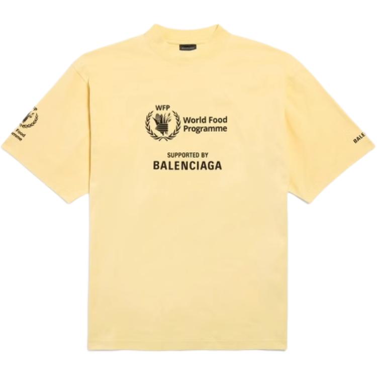 Balenciaga Футболка FW25 Regular Fit Unisex светло-желтая — фото 3