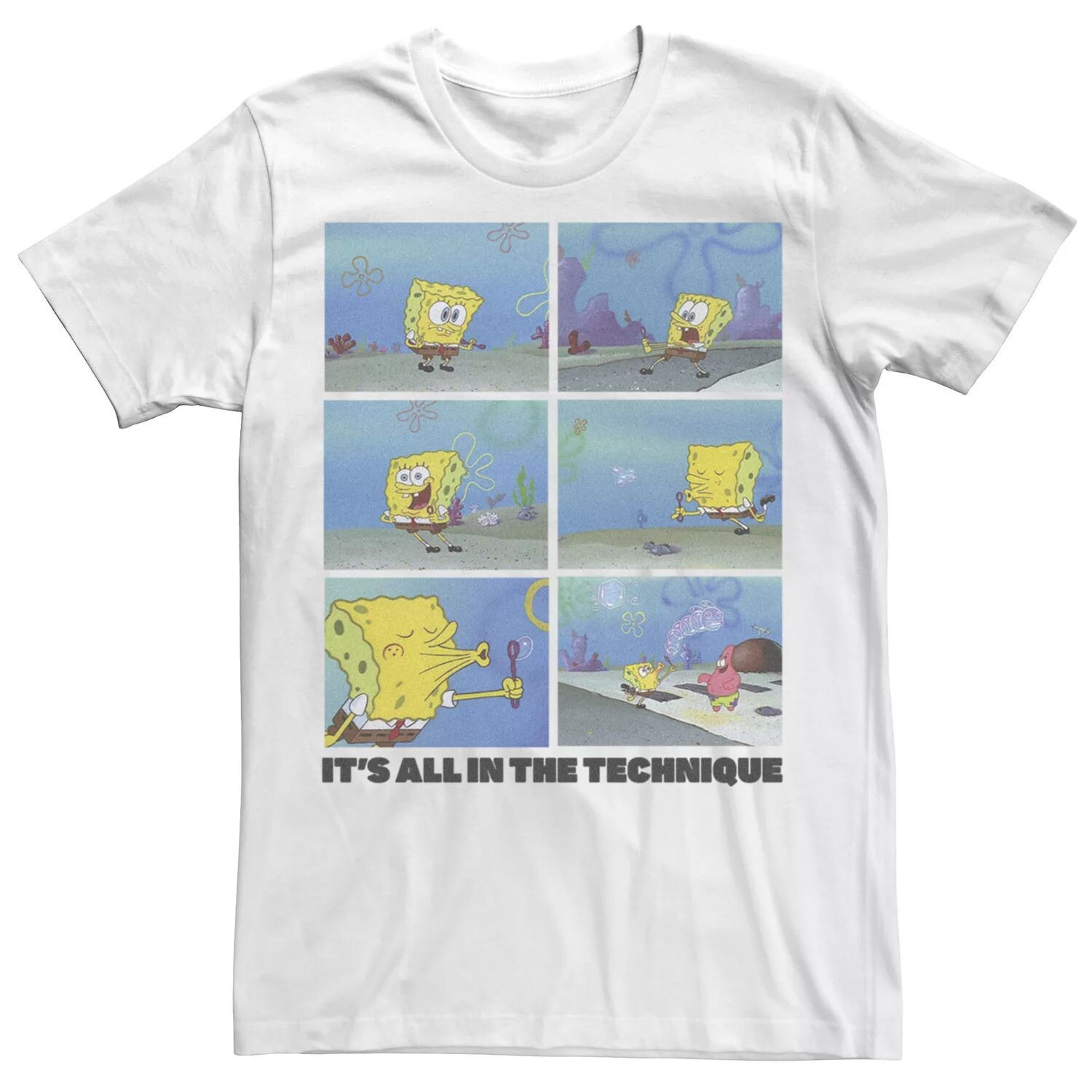

Мужская футболка Sponge Bob SquarePants Sponge Bob Bubble Technique Grid Licensed Character