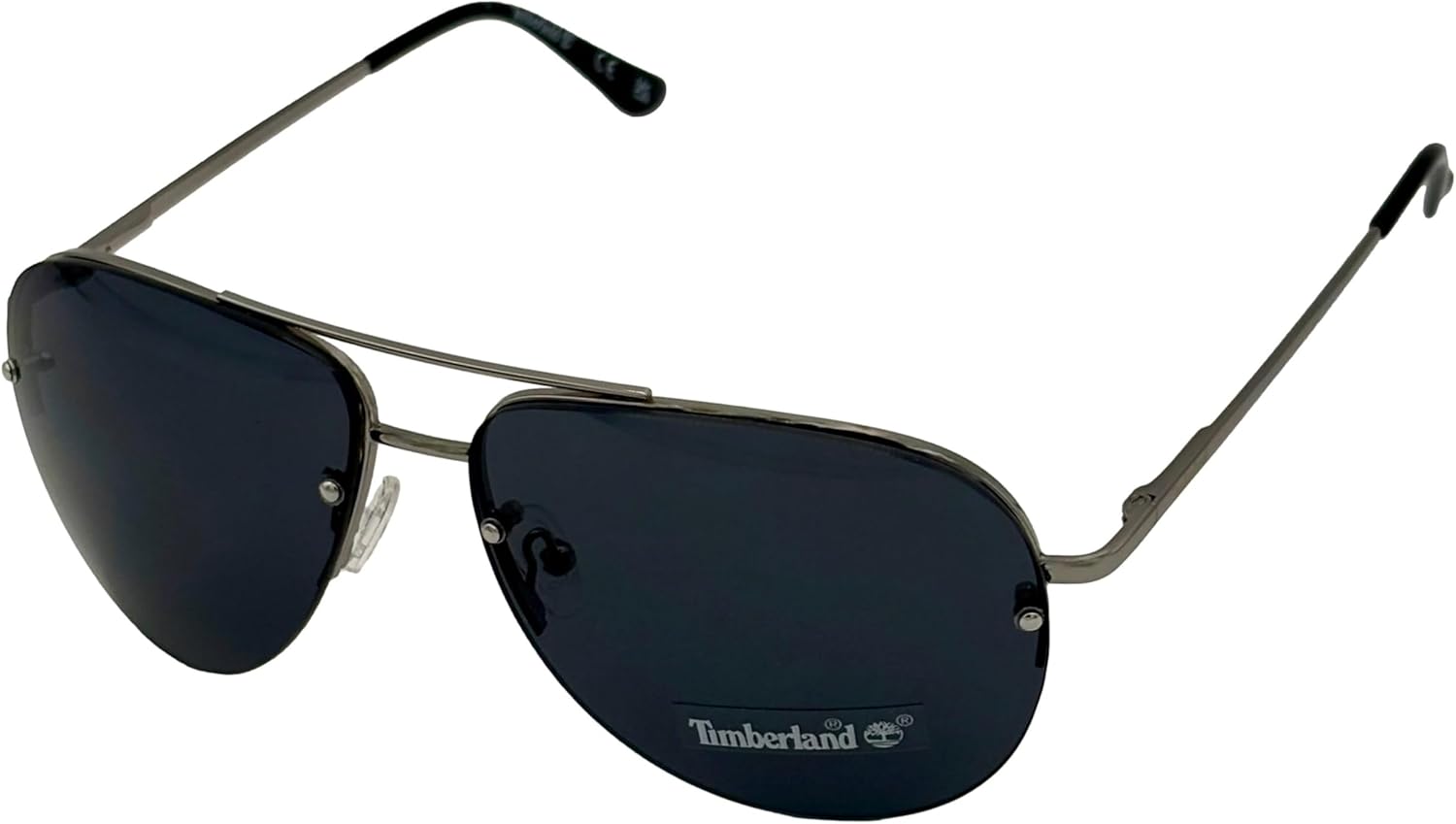 

Солнцезащитные очки-авиаторы Timberland Shiny Gunmetal с металлическим креплением спереди, без оправы, металл TB7174.9A