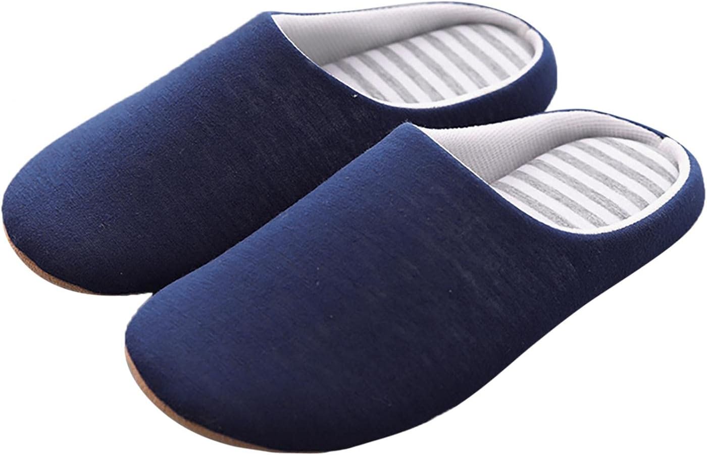 

Тапочки Hbeylia для женщин и мужчин, для пар, мягкие и удобные, с антискользящей подошвой, закрытым носком, темно-синий
