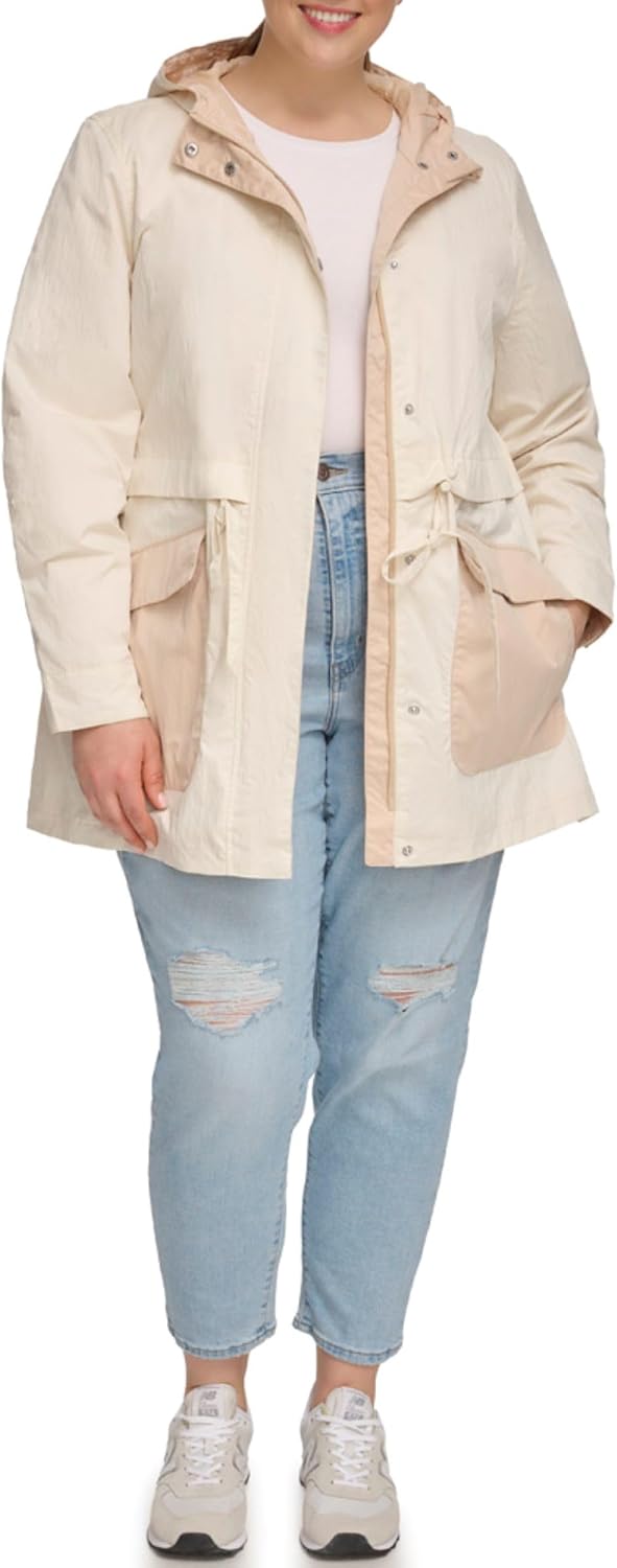 

Levi's Женская парка с капюшоном и затяжкой на талии, Off-white