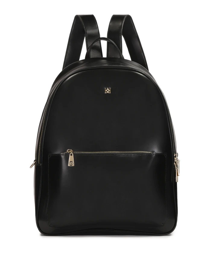 

Черный кожаный рюкзак с передним карманом Kazar, черный