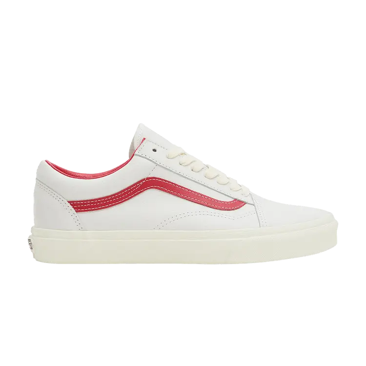 

Кроссовки Vans Old Skool Vintage Leather - Blanc De Blanc Red, белый