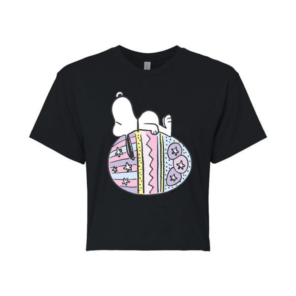 

Укороченная футболка Juniors с изображением пасхального яйца и Снупи Licensed Character, черный