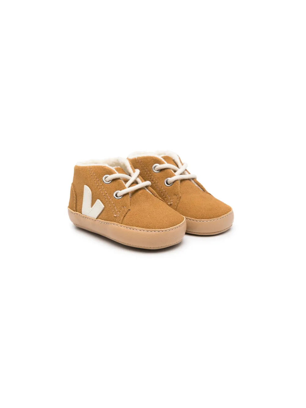 

Пинетки с нашивкой-логотипом VEJA Kids, коричневый
