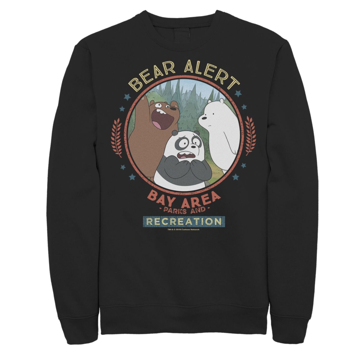 

Мужская флисовая одежда Cartoon Network We Bare Bears Bay Area Bear Alert Circle Licensed Character