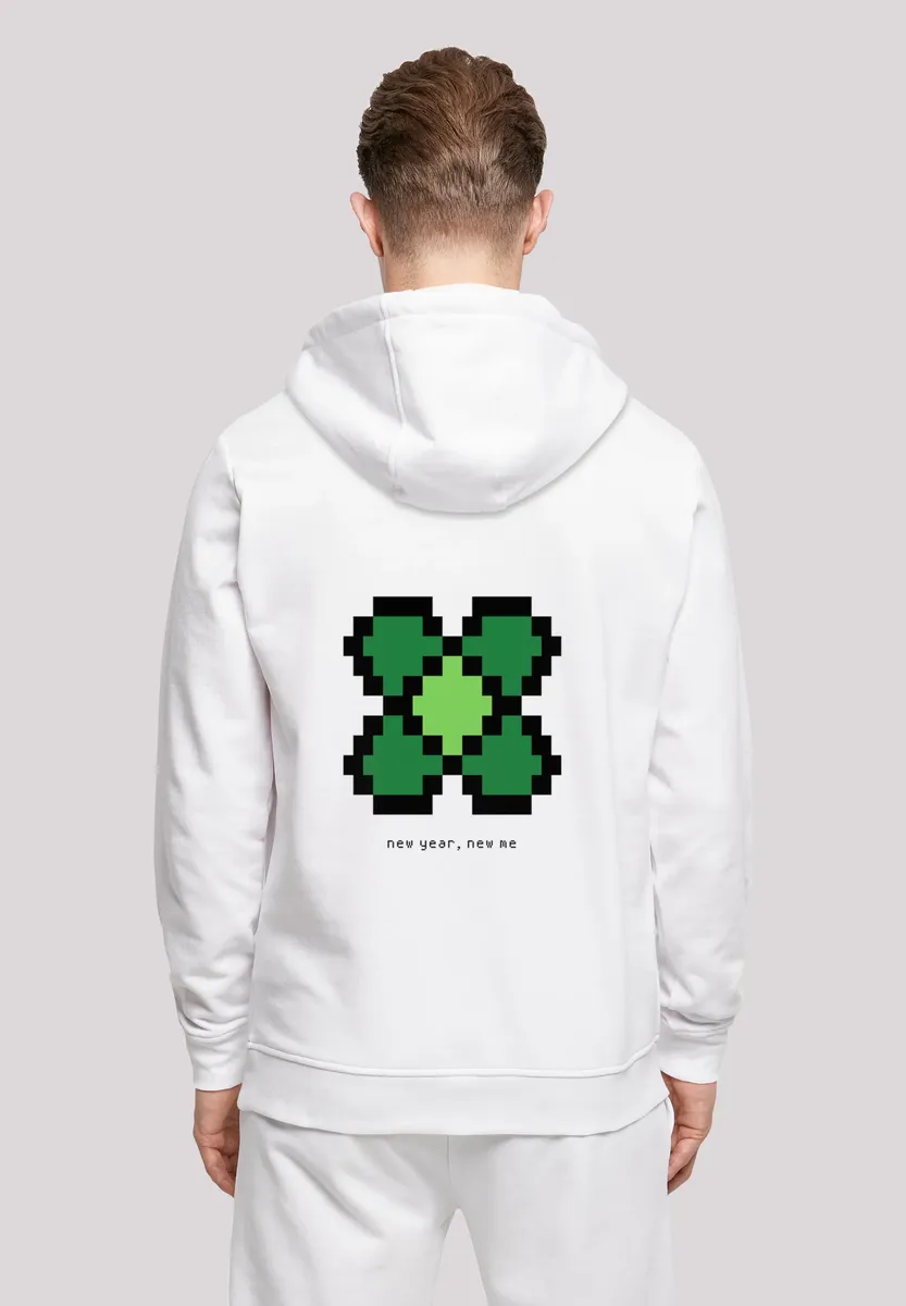 

Толстовка F4NT4STIC "Новый год Happy New Year Pixel Clover", принт, белый