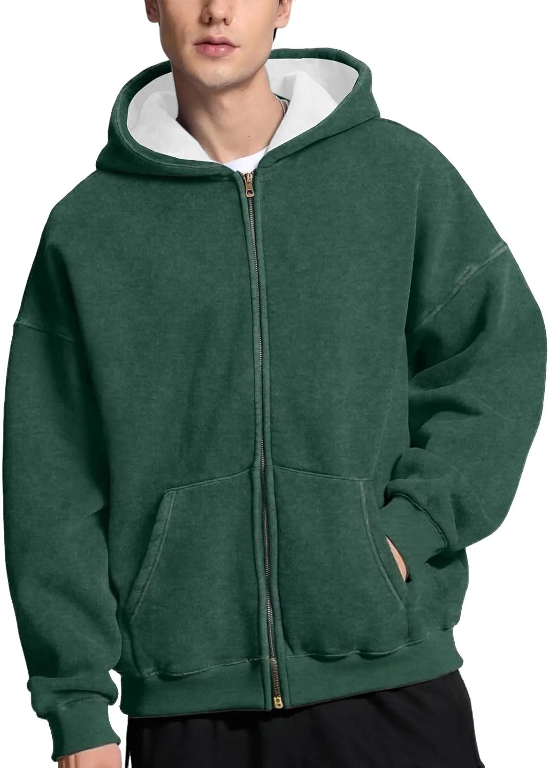 

Толстовка мужская Fleece с капюшоном, Full-Zip, утепленная evzosrz
