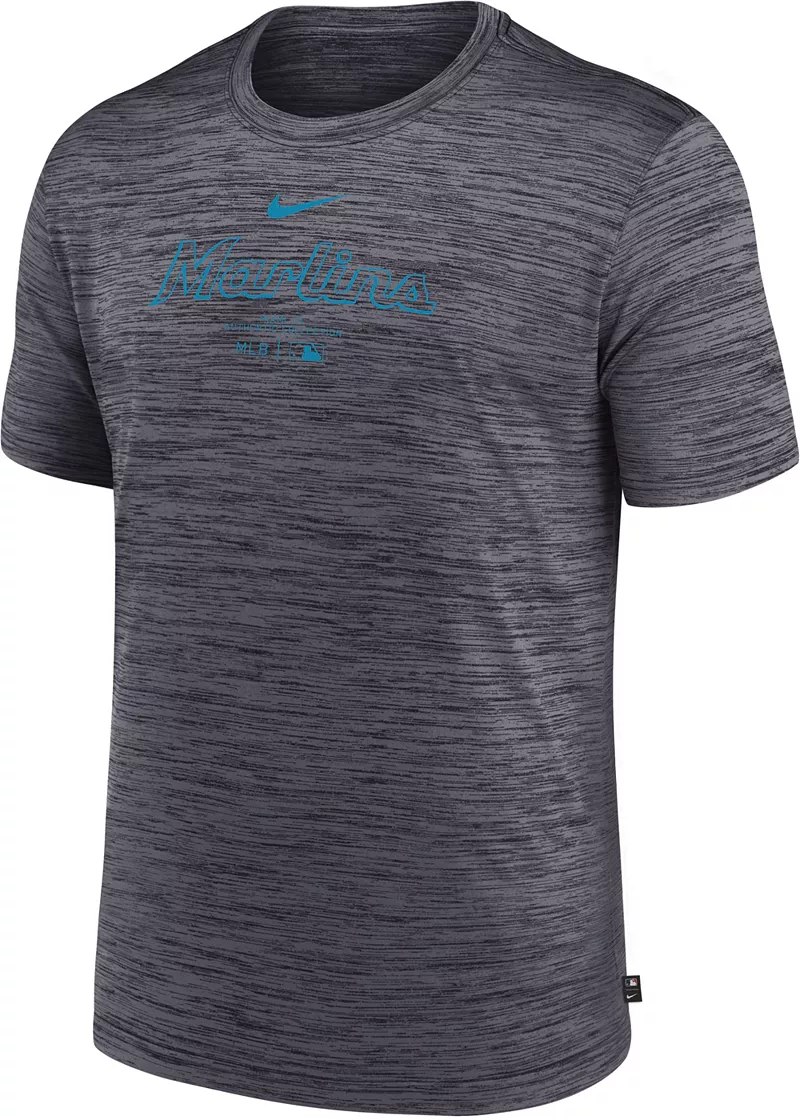 

Черная мужская футболка Nike Miami Marlins Authentic Collection Velocity